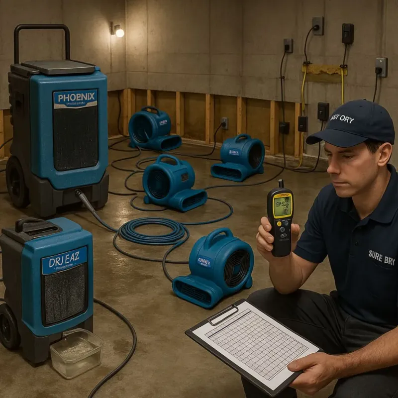 Structural Drying and Dehumidification process in McCurtain County, OK